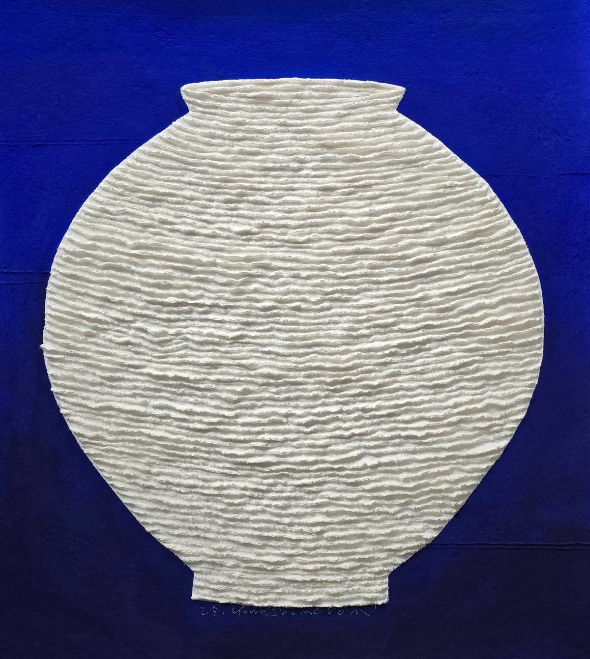 [不二  82.5cm&times;74cm mixed media on hanji Relief 2024]