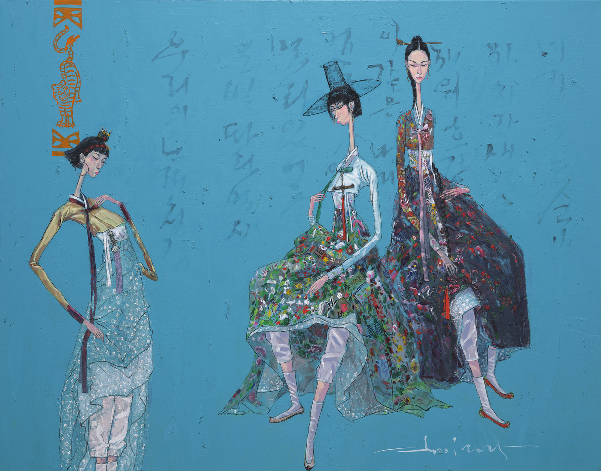 [최경자 작가, 가시나_오마이갓, Acrylic on canvas 91x116cm, 2025]