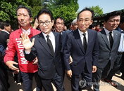 국민의힘 이철우·추경호 예비후보, 박정희 생가 참배로 보수 결집 시동