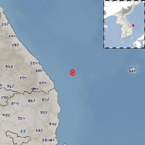강원 삼척 해역서 규모 2.1 지진 발생, 기상청 