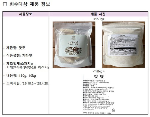 식약처, 알레르기 성분 표시 누락한 '서해안식품 잣엿' 전량 회수 및 판매 중단 조치