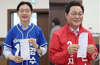'경남의 미래' 놓고 전·현직 지사 정면충돌…김경수·박완수·전희영 후보 등록 완료