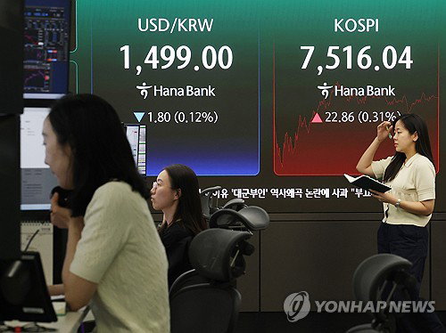 코스피 2거래일 연속 사이드카 딛고 7,500선 탈환, 개인&middot;기관 3.5조 매수로 외국인 물량 소화